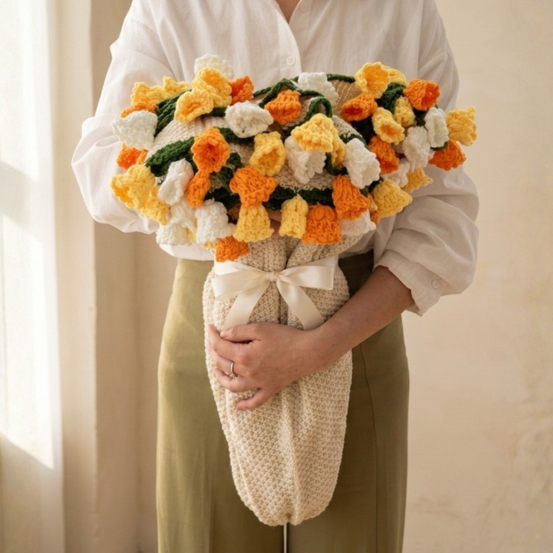 Mixed Tulip Bouquet Blanket
