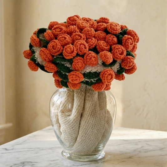 Orange Rose Bouquet Blanket