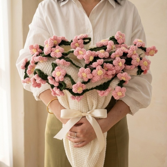 Pink Cherry Blossom Bouquet Blanket