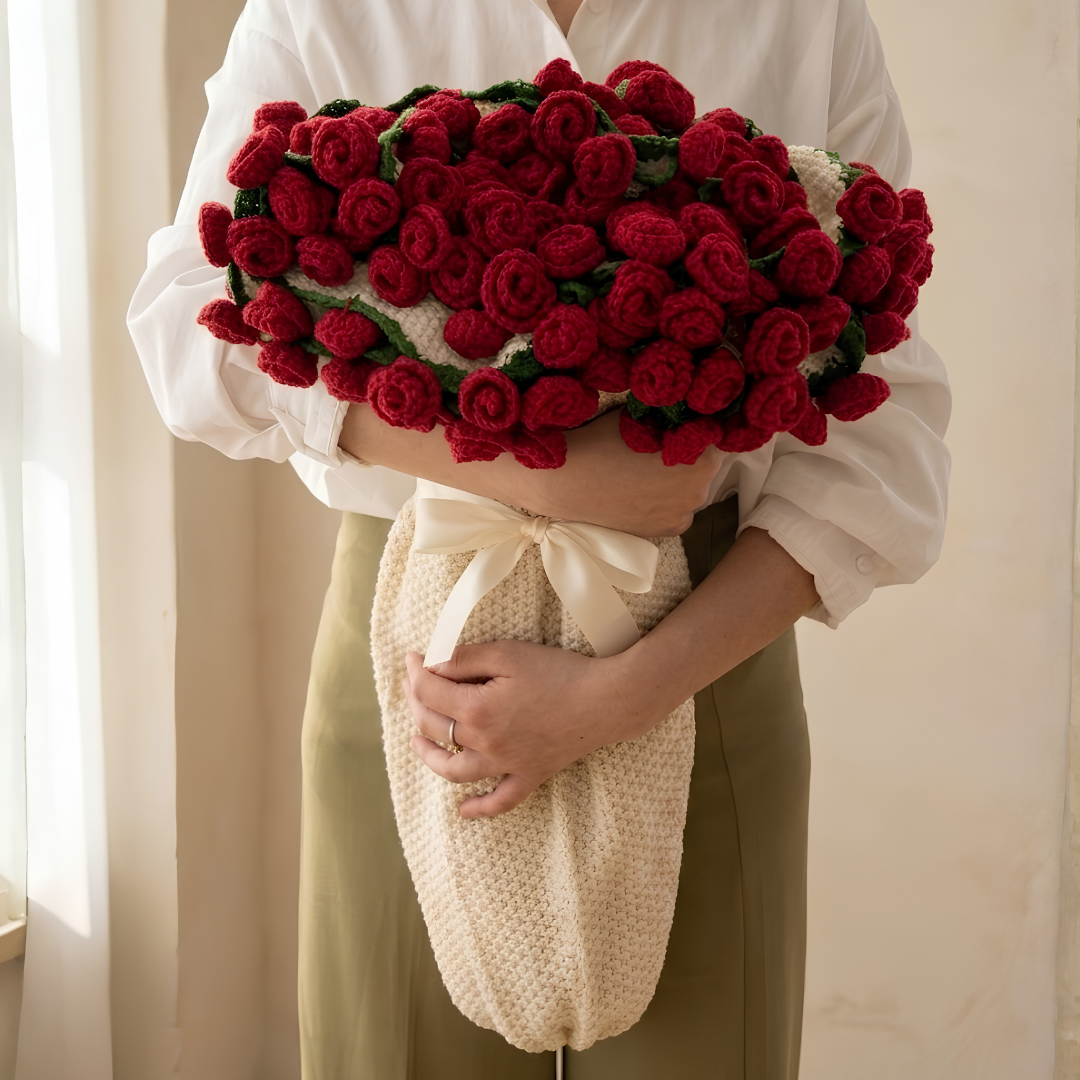 Red Rose Bouquet Blanket