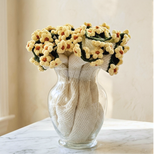 Cream Daisy Bouquet Blanket