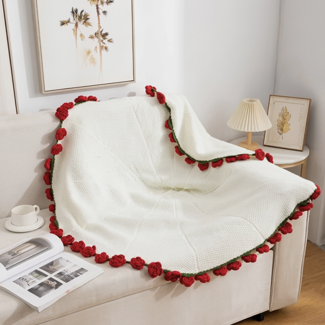 Red Rose Bouquet Blanket