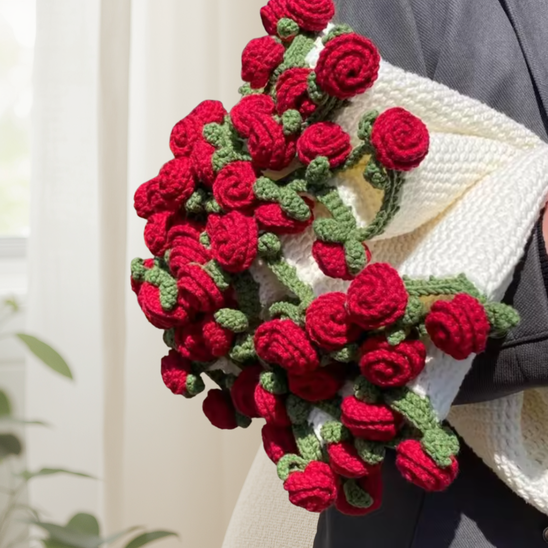 Red Rose Bouquet Blanket