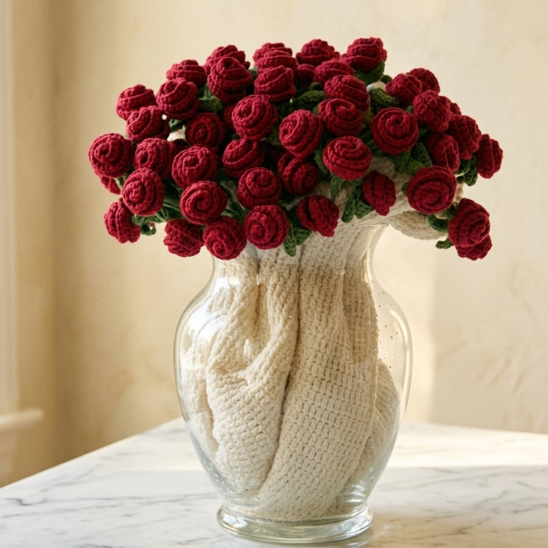 Red Rose Bouquet Blanket